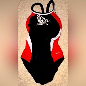 Dolphin 1piece red,black&white,upper back round openings design,size26